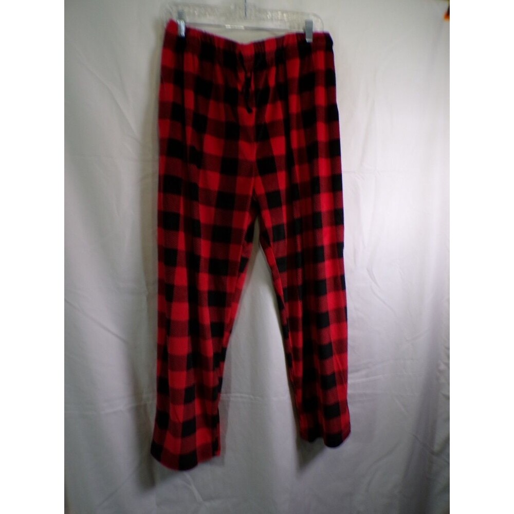 PJEEZ Men's XL Red Black Buffalo Plaid Pajama Pants Flannel Lounge